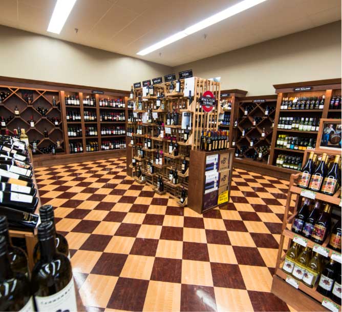 wide angle image of store floor and 